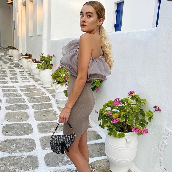 Zara One Shoulder Organza Ruffle Dress NWT - Picture 10 of 16